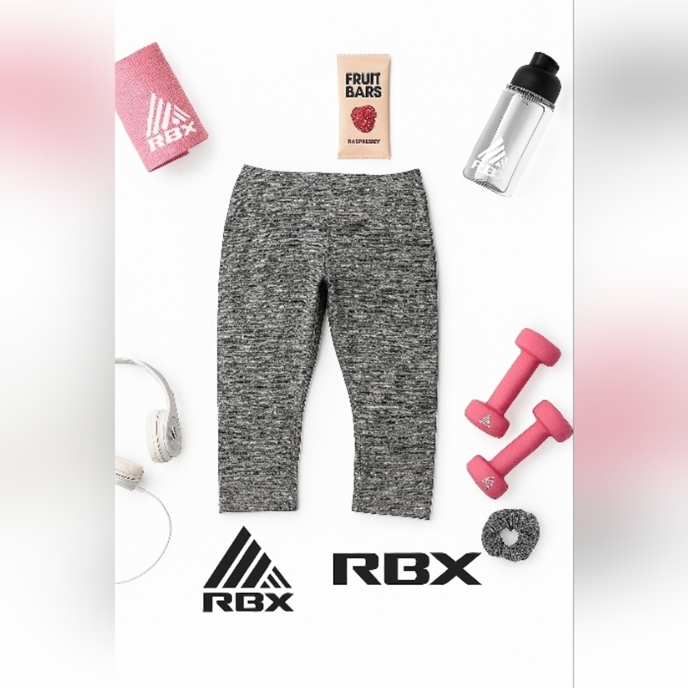 RBX Gray Cropped Capri Activewear Leggings Small